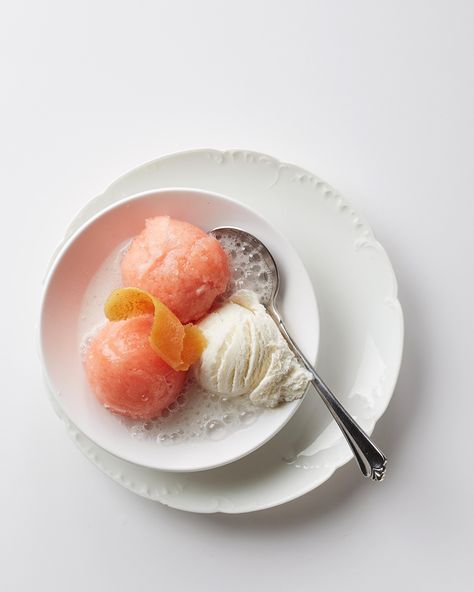 Grapefruit Sorbet, Grapefruit Candy, Lemon Lime Sorbet, Frozen Citrus Souffle, Sorbet Float, Lemon Desserts Bars, Grapefruit Dessert, Lemon Sorbet In Lemon Shell, Orange Recipes Dessert