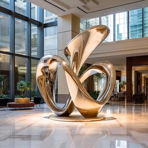 stainless steel sculpture,gold-plated sculpture,modern sculpture,business lobby sculpture,modern sculpture,custom sculpture,art sculpture,modern art sculpture Lobby Sculpture, Hotel Sculpture, Modern Mirror Design, Interior 2024, Gold Sculpture, Arch Art, Stainless Steel Sculpture, Horse Art Drawing, Stainless Steel Art