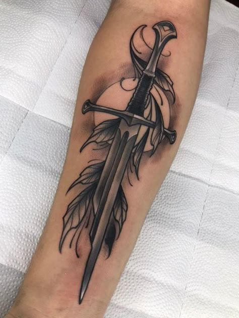 A sword tattoo is one of the most iconic designs. But only a few people know the true meaning behind it. Dive into our research to become a real sword tattoo lord. Mother Mary Tattoos, Wing Tattoo Men, Arm Tattoos Drawing, Lower Arm Tattoos, Scandinavian Tattoo, Lotr Tattoo, Knife Tattoo, Bull Tattoos, Clever Tattoos