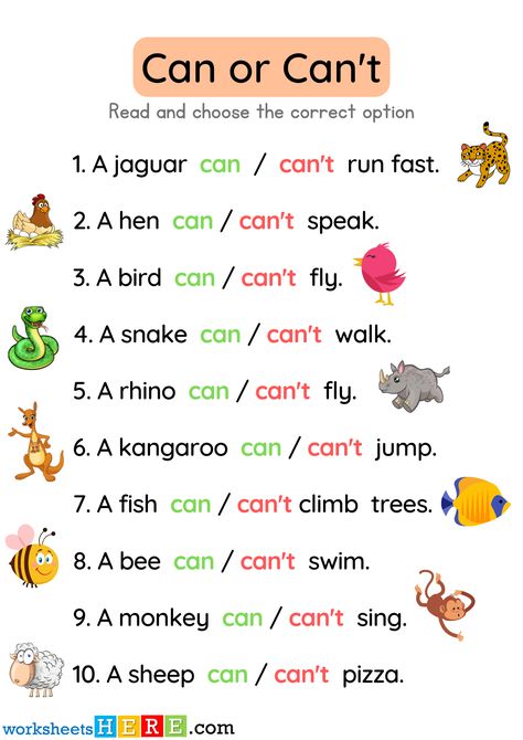 Can or Can't Exercises with Pictures and Answers Examples PDF Worksheet For Kids - WorksheetsHere.com Can Can’t Worksheet, Can Can't Worksheets For Kids, I Can Worksheet For Kids, I Can I Can't Worksheet For Kids, English Worksheets For Kids Grade 2, Can And Can't Worksheet, Can Worksheet, Worksheets For Kids English, English Exercises For Kids