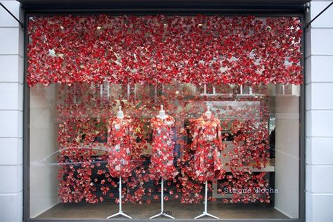 COLETTE,Paris,France, "Presenting:Simone Rocha Collection", pinned by Ton van der Veer Storefront Facade, Simon Rocha, Valentines Display, Colette Paris, Minimal Lamp, Fashion Mannequin, Popup Store, Windows Display, Paris Store