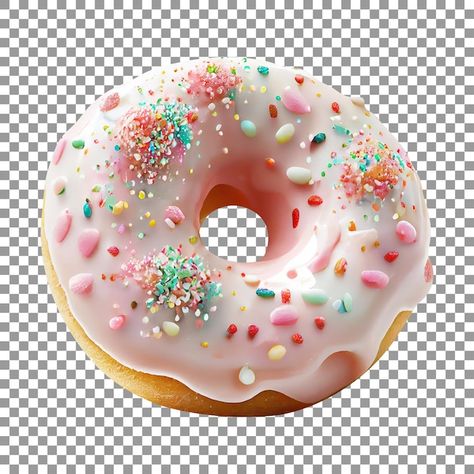 White donut with sprinkles isolated on t... | Premium Psd #Freepik #psd #donuts-doughnut #doughnut #glaze #sprinkles-background Donat Png, Donat Aesthetic, Sprinkles Background, Doughnut Glaze, 3d Donut, Donut Background, Donuts Design, Donut Images, Donut Cake Topper