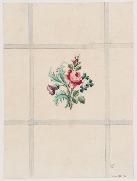 J.D. Cornuaud. Design for a silk textile, French, c.1860. Pencil and watercolour. Anna Maria Garthwaite, Vintage Textiles Patterns, Rococo Design, Rose Of Versailles, Spring Inspo, Interior Textiles, Vintage Florals, Drawing Studies, Designing Ideas