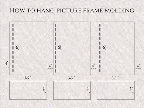 Diy Frame Molding, Easy Diy Picture Frame Molding, Wall Molding Profile, Picture Frame Moulding Measurements, Picture Frame Molding Angled Wall, How To Measure Picture Frame Molding, Adding Picture Frame Molding To Walls, Picture Frame Molding Living Room Tv, Picture Framing Wall Molding