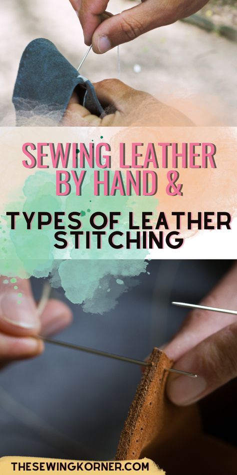 When sewing with different types of leather stitching, no knotting is necessary. Instead, you’ll be backstitching regularly and the thread makes it easy for those backstitches to remain in place. Stitching Leather Diy, Types Of Leather Stitching, Sew Leather By Hand, Sewing Leather By Hand, Leather Stitching, How To Hand Sew Leather Tutorials, Sewing Leather With A Sewing Machine, Leather Stitching Techniques Hand Sewing, Diy Leather Tote