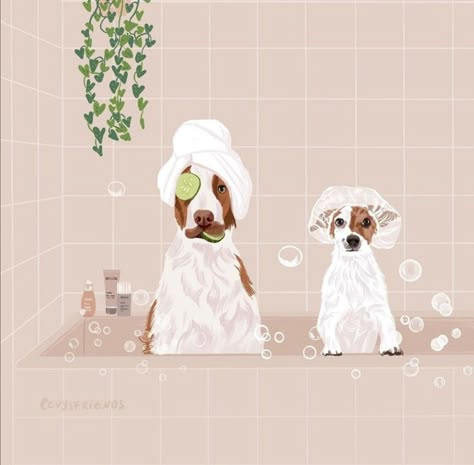 Dog With Towel On Head, Dog Grooming Background, Pet Grooming Aesthetic, Dog Grooming Aesthetic, Dog Grooming Salon Decor, Grooming Salons, Dog Design Art, Dog Marketing, Dog Grooming Shop