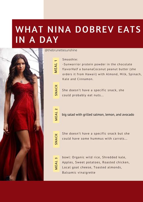 Nina Dobrev Workout, No Weight Workouts, Celebrity Eating, Model Workouts, Celebrity Diet, Weight Workouts, Clean Food Crush, Big Salad, Food Crush