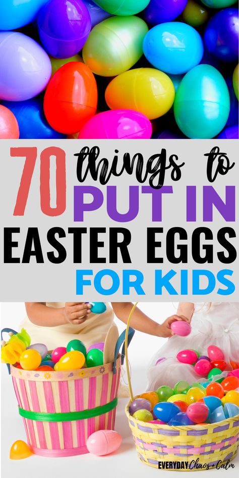 Are you hosting an Easter egg hunt this year or need to fill some eggs for your kids’ Easter baskets? Here are over 70 things to put in Easter eggs for kids! This is the perfect for an Easter holiday filled with Family fun and traditions! Fill Easter Egg Ideas, Easter Egg Toddler, Celebrating Easter With Family, What To Fill Toddler Easter Eggs With, Big Kid Easter Egg Hunt, Easter Basket Alternatives, Adult Easter Egg Hunt, Easter Egg Stuffers, Easter Egg Filling