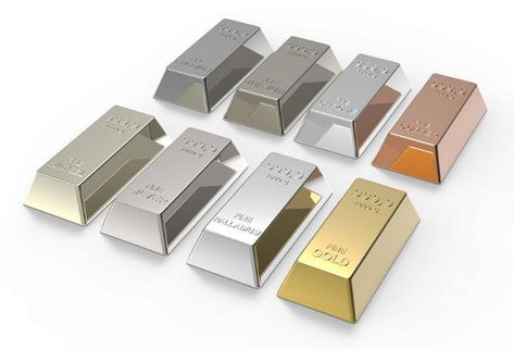 Palladium, Platinum and White Gold - Metal Illustration Platinum Vs White Gold, Lingot D'or, Gold Bullion Bars, Logam Mulia, Fake Diamond, Gold Money, Types Of Gold, Titanium Jewelry, Gold Bullion