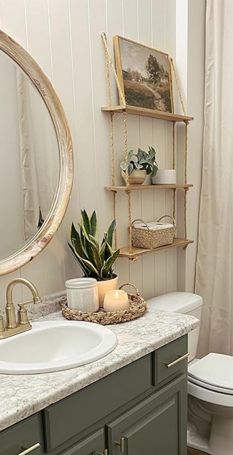 Tropical Bathroom Ideas, Boho Chic Bathroom Decor, Mexican Style Bathroom, Modern Mexican Decor, Boho Chic Bathroom, Boho Bathroom Ideas, Bathroom Furniture Design, Guest Bathroom Decor, Bathroom Shelf Decor