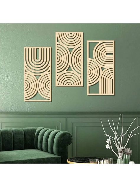 A Set Of Three Wooden Arch Wall Decorations Featuring Bohemian Abstract Designs, Suitable For Kitchen, Office, And Living Room Wall Decor, Including Statue Wall Art.Non-Destructive Installation Wood Color Simple   Wood Cartoon,Geometric,Graphic Wood panel painting   Home Decor, size features are:Bust: ,Length: ,Sleeve Length: Wood Cartoon, Wood Panel Painting, Panel Painting, Arch Wall, Wooden Arch, Geometric Graphic, Styl Boho, Painting Home Decor, Abstract Designs