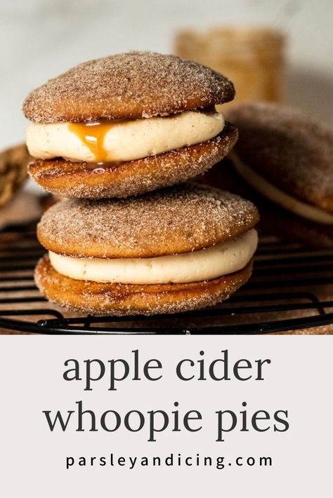 Apple Cider Whoopie Pies Delish, Apple Butter Whoopie Pies, Chai Whoopie Pies, Apple Cider Whopper Pies, Apple Spice Whoopie Pies, Best Pumpkin Whoopie Pies, Caramel Whoopie Pies, Shoofly Whoopie Pie Recipe, Coffee Whoopie Pies