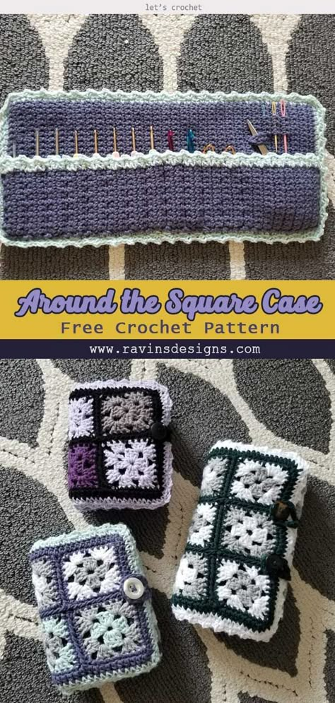 Hook Holder Crochet Pattern, Crocheted Crochet Hook Case Free Pattern, Crochet Needle Case Pattern Free, Crochet Case Pattern Free, Crochet Case For Hooks, Crochet Hook Holder Free Pattern, Crochet Supplies Bag, Crochet Presents Ideas, Diy Crochet Hook Case