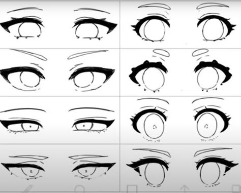 703756186288237-pin-image Illustrated guide on how to draw anime eyes in various styles, showing different shapes and expressions step-by-step. | Sky Rye Design Eyes Drawing Anime, Eyes Drawing Reference, Anime Face Drawing, How To Draw Anime Eyes, Tips For Artists, Manga Eyes, Drawing Face Expressions, Eye Illustration, Cute Eyes Drawing