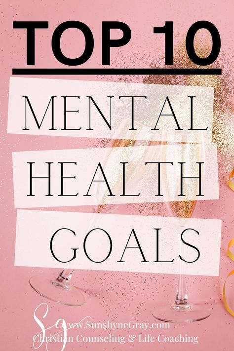 Mental health goals are the place to start to achieve the usual goals of weight loss, saving money and getting organized! Best 10 Mental Health Goals are here to get you started with your New Year's Resolutions! #mentalhealth #2021 #resolutions #newyear #christiancounseling #goals #wellness Mental Goals Ideas, Mental Health Goals, Goals For Therapy, Therapy Goals Examples, Therapy Goals, Mental Health First Aid, Christian Counseling, Sleep Remedies, Therapeutic Activities