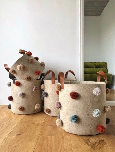 Toy Storage Nursery, Felt Storage Basket, Felted Basket, Felt Basket, Felt Storage, Dog Toy Storage, Storage Kids Room, Toy Storage Baskets, Toy Bins