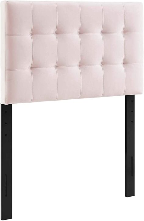 Amazon.com - Modway Lily Biscuit Tufted Twin Performance Velvet Headboard, Pink - College Headboard, Dorm Headboard, Pink Headboard, Pink Dorm, College Dorm Inspiration, College Dorm Room Essentials, Twin Headboard, Dorm Inspiration, Velvet Headboard