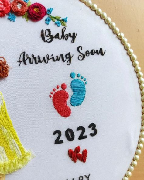 Customized handmade baby shower embroidery hoop 💖 Customized handmade hoops.. Dm us for order 🎁 . . . Baby Shower Embroidery Hoop, Baby Shower Embroidery, Baby Embroidery Hoop, Embroidery Hoop Designs, Embroidery Hoop Art Diy, Baby Sewing Projects, Sewing And Embroidery, Embroidery Hoop Art, Hoop Art