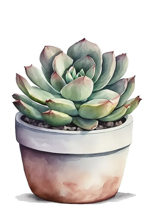 Succulents Illustration, Succulents Drawing, Minimal Tattoo Designs, Minimal Tattoo Ideas, Cactus Paintings, Minimalistic Tattoo Ideas, Succulent Painting, Minimalistic Tattoo, Learn Watercolor Painting