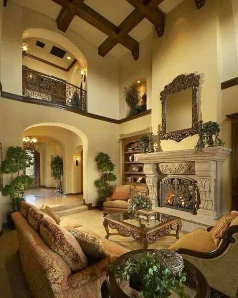 Beautiful living area! Tuscan Living Rooms, Mediterranean Living Room, Tuscan Decor, Mediterranean Living, Warm Home Decor, Tuscan Design, Mediterranean Home Decor, Room Photo, Tuscan House