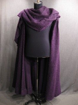 Fantasy Prince Outfit, Purple Cloak, Titus Andronicus, Fabric Illustration, Scarf Cape, Purple Cape, Wool Cape Coat, Cape Scarf, Cape Designs