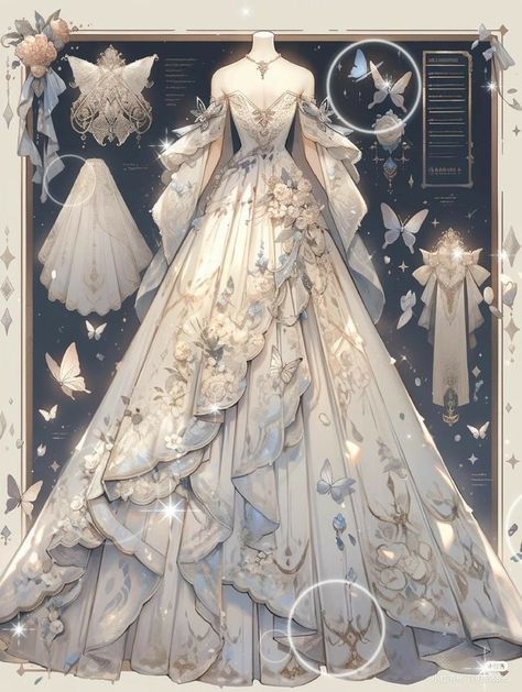 Royalty Outfits, Gaun Abad Pertengahan, Magical Dress, Dreamy Gowns, Dress Illustration, Dress Design Drawing, Old Fashion Dresses, Clothing Design Sketches, Fantasy Dresses