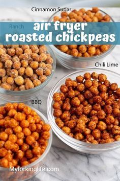 Air Fried Chickpeas, Crispy Air Fryer Chickpeas, Air Fryer Chickpeas, Fried Chickpeas, Pea Snacks, Seasoned Chickpeas, Chickpea Snacks, Chickpeas Recipe, Air Fried Food