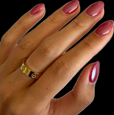 Red Chrome Almond Nails, Debs Nails, Chrome Almond Nails, Classy Simple Nails, Chrome Almond, Red Chrome Nails, Fall Acrylic, Red Chrome, Chrome Nails Designs