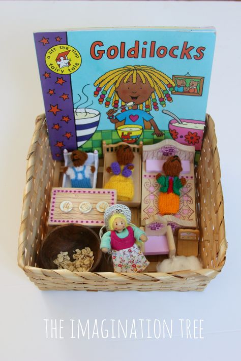 Goldilocks storytelling basket Treasure Basket, Story Sack, Imagination Tree, Story Props, Traditional Tales, Story Retell, Goldilocks And The Three Bears, Story Activities, Book Baskets