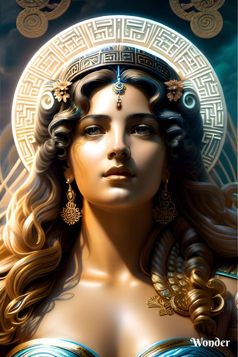 TYCHE - The goddess of good fortune Tyche Goddess Art, Tyche Goddess, Fortune Goddess, Goddess Sagittarius, Ribs Quotes, Fortuna Goddess, Goddess Of Fortune, Olympian Gods, Greek Goddesses