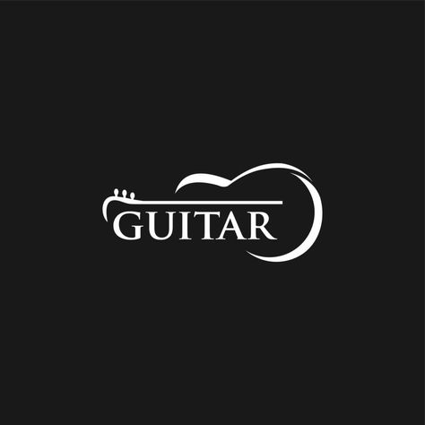 PrintGuitar logo Design Vector Stock Illustration . Guitar Shop Logo Guitar Shop Logo, Guitar Logo Design, Music Company Logo, Guitar Logo, Music Logo Design, Guitar Store, Food Mood, String Theory, Guitar Shop