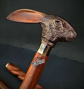 Rabbit Head, Wooden Walking Sticks, Walking Cane, Walking Stick, Walking, Carving, Brass, Wood, Design