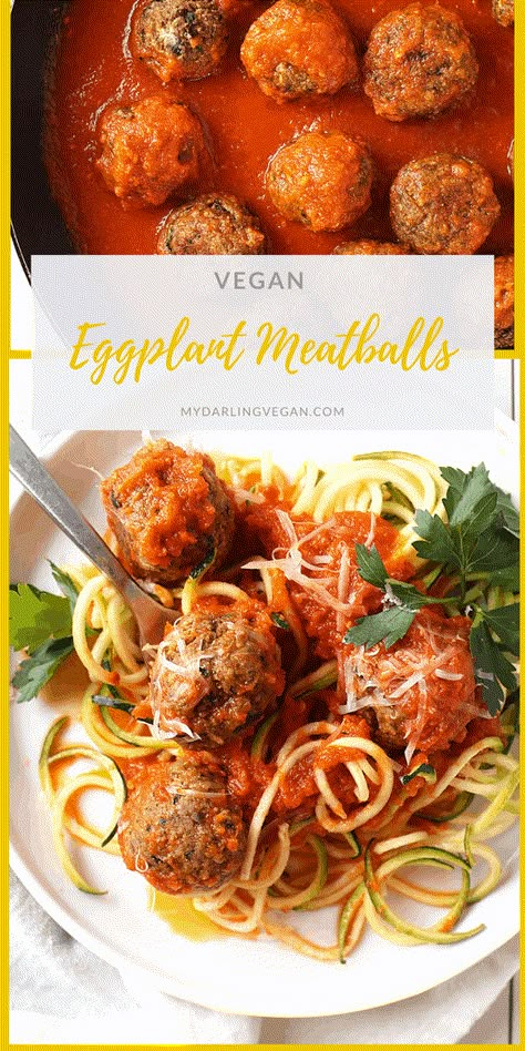 Vegan Eggplant Meatballs Recipes, Vegan Eggplant Recipe, Zucchini And Eggplant Recipes, No Carb Vegan, Eggplant Recipes Vegan, Vegan Eggplant Recipes, Low Carb Vegan Recipes, Vegan Eggplant Parmesan, Meatballs Baked