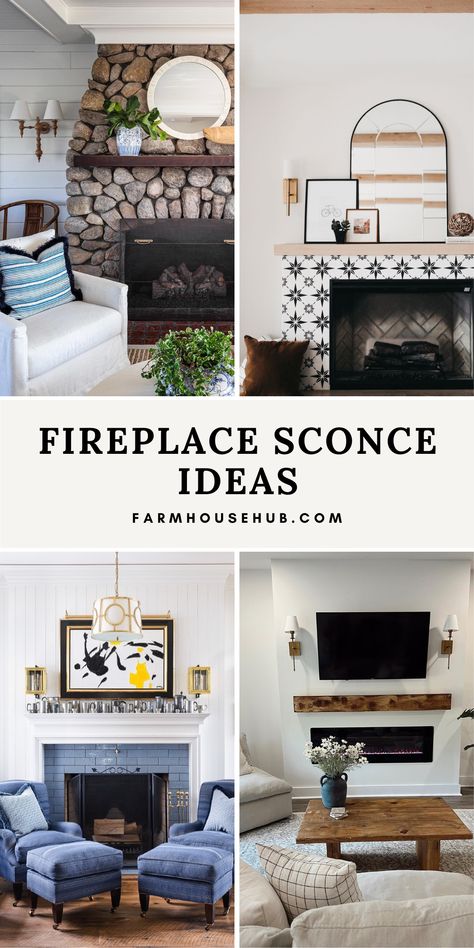 FIREPLACE SCONCE Lights On Fireplace Wall, Wall Lights Either Side Of Fireplace, Light Sconces Living Room Fireplaces, Sconces For Fireplace, Farmhouse Fireplace Sconces, Candle Sconces On Fireplace, Wall Lights Living Room Fireplace, Sconces Above Fireplace Mantle, Wall Sconces Fireplace Mantles