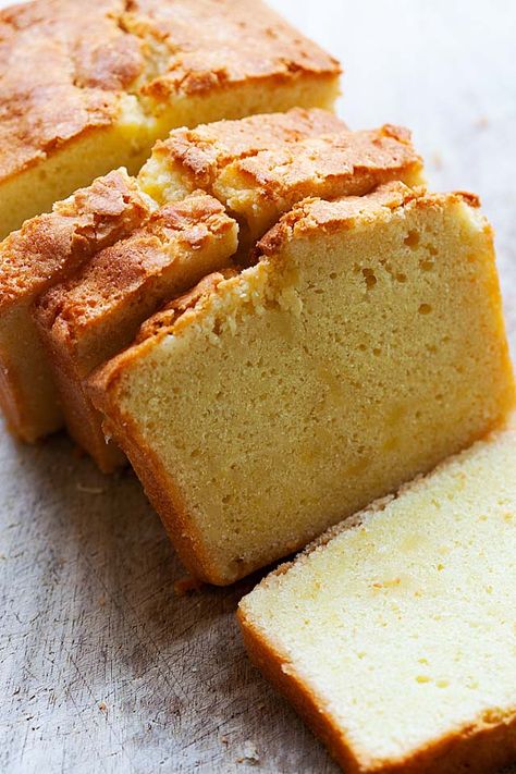 Old fashioned pound cake baked in a loaf pan. Soft And Moist Pound Cake, Easy Butter Pound Cake Recipes, Buttery Pound Cake Recipes Moist, Pound Cake Loaf Pan, Loaf Pound Cake Recipes Moist, Pound Cake In Loaf Pan, Best Pound Cake Recipes Moist, Loaf Pan Pound Cake Recipe, Loaf Pan Pound Cake