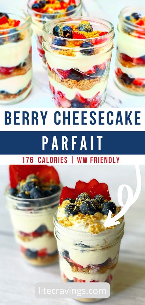 These delicious and healthy Berry Cheesecake Parfaits are the perfect dessert for any occasion! Made with delicious layers and fresh berries, these parfaits are both indulgent and guilt-free. They are also easy to assemble and make ahead of time, so you can enjoy them whenever you want. Spring Parfait Desserts, Berry Yogurt Parfait Trifle, Health Yogurt Parfait, Homemade Yogurt Parfait, Individual Yogurt Parfaits, Fruit Yogurt Desserts, Make Ahead Parfait, Healthy Dessert Parfait, Fruit Parfaits Cups