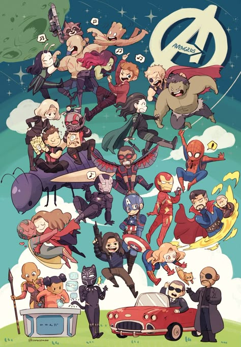 Avengers Cartoon Drawing, Mcu Art, Avengers Fanart, Marvel Cartoon, Avengers Fan Art, Avengers Cartoon, Avengers Spiderman, Marvel Cartoons, Avengers Characters