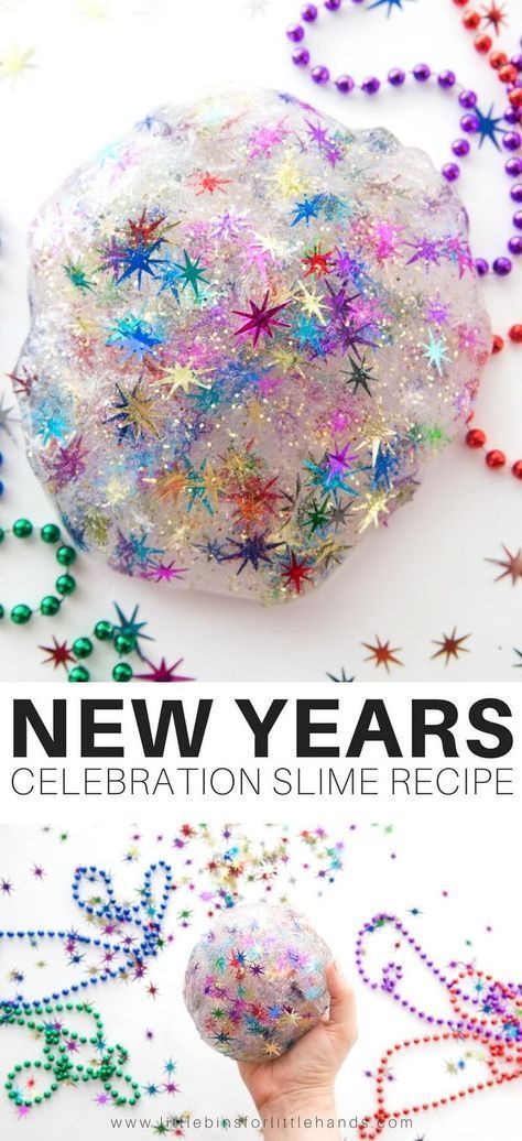 Kids New Years Eve Party, Slime Projects, Nye Kids, Koala Room, Noon Years Eve, Slime Recipe Kids, New Years With Kids, News Years Crafts For Kids, New Years Crafts