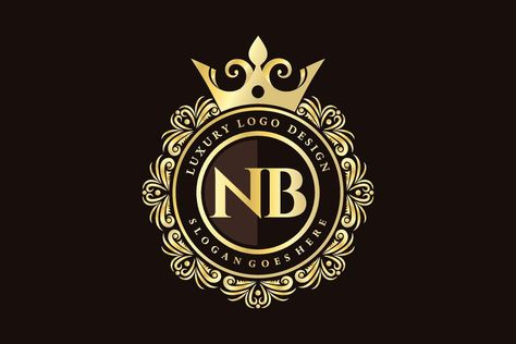 NB Initial Letter Gold calligraphic feminine floral hand drawn heraldic monogram antique vintage style luxury logo design Premium Vector Love Quotes For Crush, Logo Design Letter, Cover Pics For Facebook, Certificate Design Template, Luxury Logo Design, Certificate Design, Letter Logo Design, Luxury Logo, Romantic Art