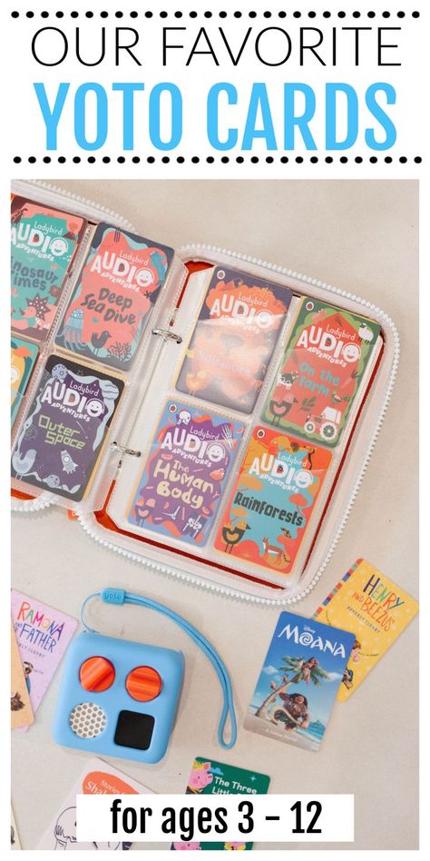 favorite yoto cards Yoto Player Hacks, Yoto Mini Storage, Yoto Cards, Yoto Card Storage Diy, Yoto Mini, Yoto Player, Yoto Card Storage, Car Books For Kids, Road Trip Activity Book