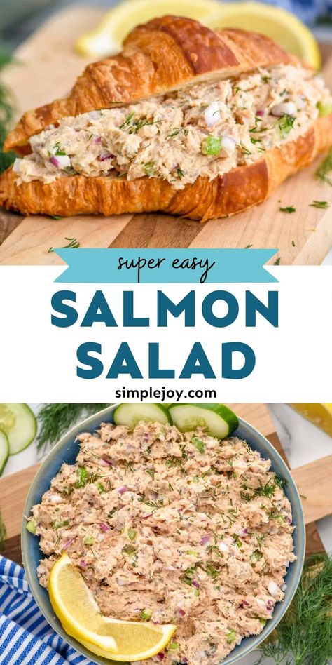 Savory Salmon, Canned Salmon Recipes, Salmon Salad Recipes, Salmon Sandwich, Lost 100 Pounds, Finger Sandwiches, Fish Recipes Healthy, Salmon Dishes, Salmon Salad