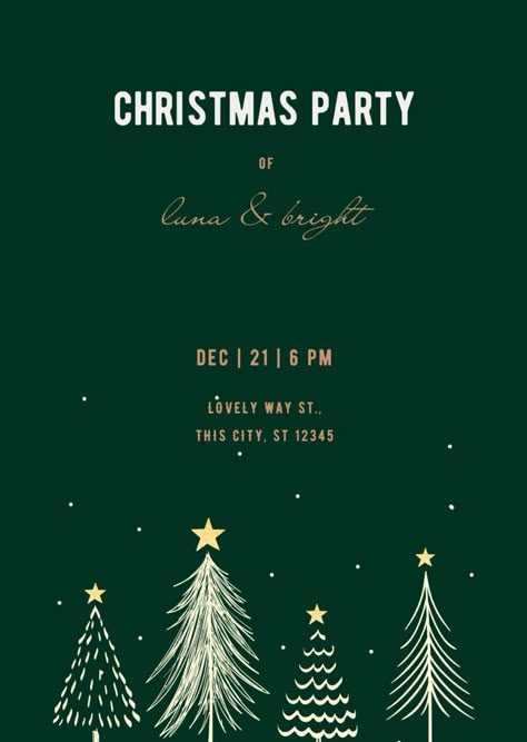 Editable Christmas Party Invitation Modern Christmas Invitation, Invitation For Christmas Party, Christmas Event Invitation, Christmas Invitation Card Design, Xmas Poster Design, Christmas Party Invitations Ideas, Christmas Invite Template, Office Christmas Party Invitation, Christmas Invitations Ideas