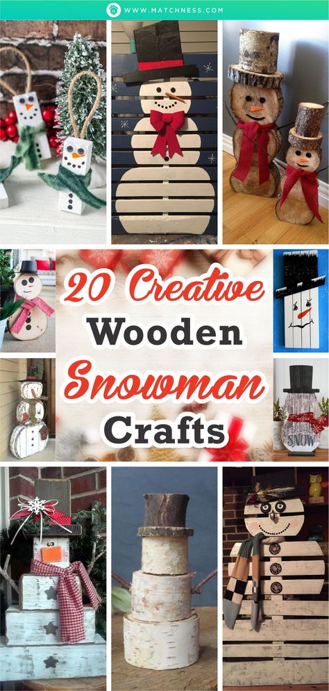 Snowman Logs Wooden Snowmen, Easy Diy Christmas Wood Crafts, Log Snowman Craft, Snowman Made Of Wood, Diy Snowman Wood, Snowman Out Of Wood, Diy Snowman Wood Craft Ideas, Wooden Snowman Ideas, Xmas Wood Decorations