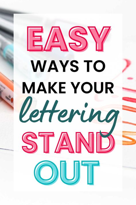 Make your hand lettering and calligraphy stand out with these 21 quick and easy lettering embellishments and techniques you can add to enhance any project! Hand lettering styles | lettering tutorial | easy lettering ideas | cute lettering | lettering ideas for bullet journal Different Alphabets Letters, Diy Lettering Alphabet, Hand Lettering Basics, Calligraphy Lettering Ideas, Diy Lettering Writing, How To Do Fancy Lettering, How To Outline Letters, Easy Script Lettering, How To Draw Fancy Letters