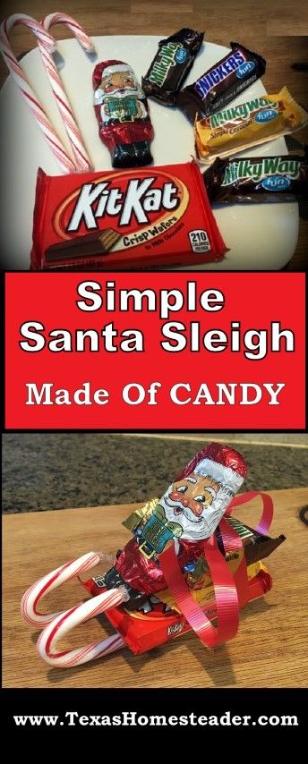 Candy Bar Sleigh, Candy Bar Sleigh Christmas, Kit Kat Sleigh, Diy Christmas Candy Gifts For Coworkers, Candy Christmas Sleighs, Candy Santa Sleigh Diy, Diy Candy Sleigh, Candy Sleigh Craft, Christmas Sleigh Candy