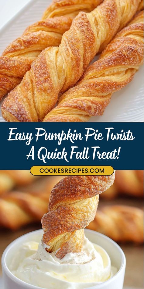 Delight in the flavors of autumn with these Easy Pumpkin Pie Twists! Made with flaky crescent roll dough and a spiced pumpkin filling, these twists are brushed with melted butter and sprinkled with cinnamon sugar for an irresistible treat. Perfect for cozy gatherings or as a simple dessert with a dollop of whipped cream. #PumpkinPieTwists #FallDesserts #EasyBaking #PumpkinLovers #CozyTreats #CrescentRollRecipes #ThanksgivingDesserts #QuickDesserts #MapleFlavored #SpicedGoodness Pumpkin Pie Twists, Crescent Roll Recipes Dessert, Easy Pumpkin Dessert, Pumpkin Filling, Fall Fun Food, Best Pumpkin Pie, Easy Pumpkin Pie, Twisted Recipes, Fall Desserts Easy