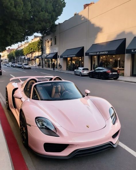 Pink Classic Cars, Cute Sports Cars, Dream Car Pink, Dream Cars Porsche, Hot Pink Porsche, Porsche 911gt3 Rs Pink, Pink Sports Car Aesthetic, Pink Porche Gt3rs, Pink Porche Car