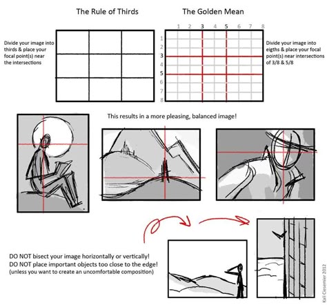 Creating composition (useful clues for artists, composition schemes) — Steemit Comic Tutorial, Art Composition, Art Theory, Principles Of Art, Composition Photography, Foto Tips, Composition Design, Photography Lessons, Golden Ratio