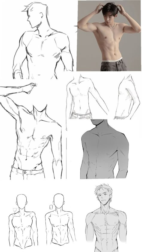 lean body reference art reference drawing man male Lean Male Body, How To Draw Males Bodies, Lean Body Men, Male Body Drawing, Male Art Reference, Cassey Ho, Relatable Comics, Male Chest, Body Drawing Tutorial