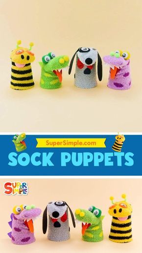 Animal Sock Puppets, Sock Puppets Diy Easy, Diy Sock Puppets, Homemade Puppets, Diy Puppet, Classroom Assistant, Sock Puppet, Puppets For Kids, Puppets Diy